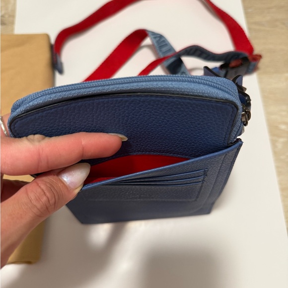 Authentic Christian Louboutin Loubilab Blue Studded Crossbody Bag - Picture 3 of 6